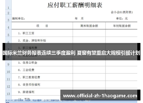 国际米兰财务报表连续三季度盈利 夏窗有望重启大规模引援计划 国际米兰财务报表连续三季度盈利 夏窗有望重启大规模引援计划
