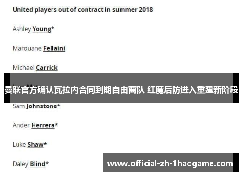 曼联官方确认瓦拉内合同到期自由离队 红魔后防进入重建新阶段 曼联官方确认瓦拉内合同到期自由离队 红魔后防进入重建新阶段